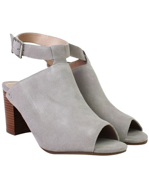 Vionic Gray Kaia Heeled Sandals Leather
