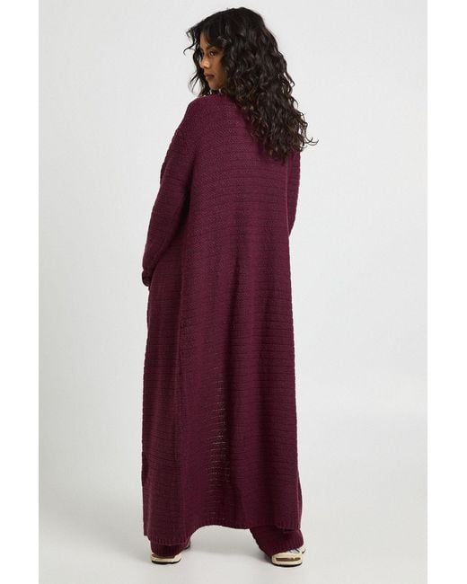 Boohoo Textured Knit Oversized Longline Knited Maxi Cardigan