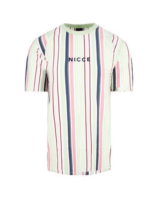 Nicce London Blue Short Sleeve Round Neck Multicoloured Club T-Shirt 202 1 09 02 0218 for men