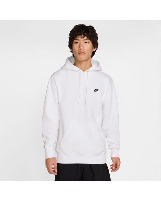 Nike White Club Fleece Pullover Hoodie for men