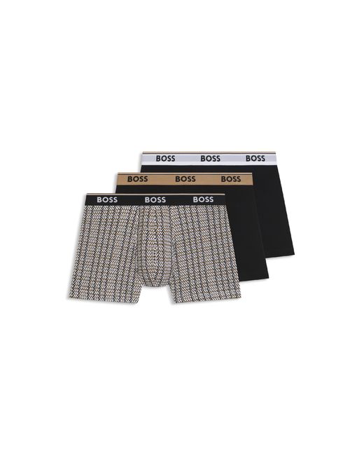 Boss Black 3 Pack Of Power Design Boxer Briefs for men