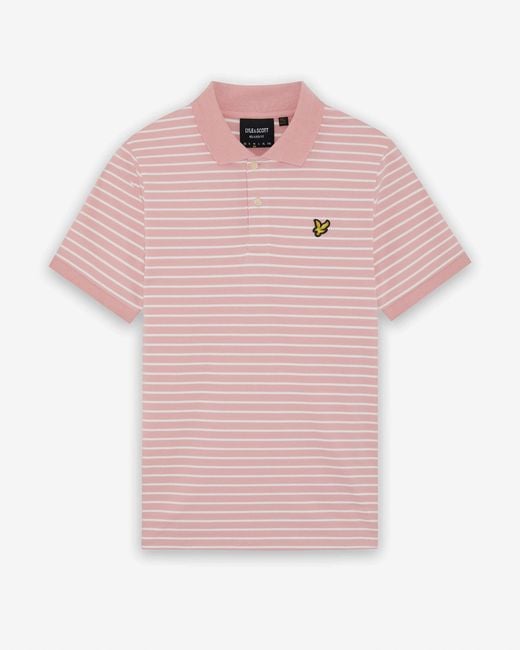 Lyle & Scott Pink Pique Breton Polo Shirt for men