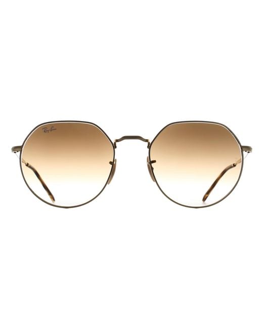 Ray-Ban Brown Round Arista Gradient Rb3565 Jack Metal