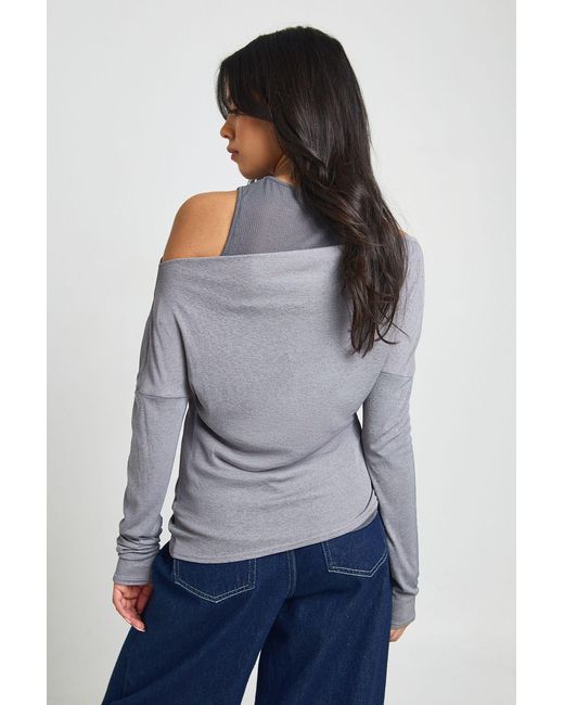 Boohoo Gray Sheer Textured 2