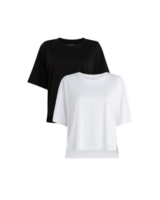 French Connection Black 2 Pack Cotton Crew Neck Boxy Fit Short Sleeve T-Shirts