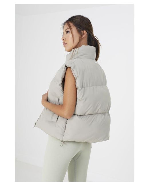 Good For Nothing White Cropped Padded Gilet