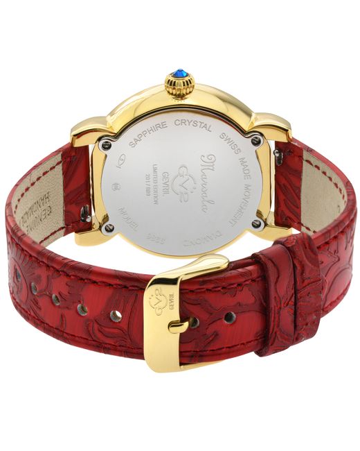Gv2 Red Marsala Leather Watch