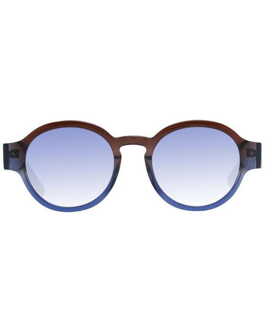 Scotch & Soda Blue Round Sunglasses With Gradient Lenses for men