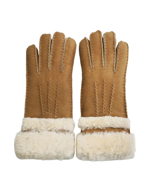 Infinity Leather Natural Damenhandschuhe Aus Echtem, Hellbraunem Schaffell-Wildleder Mit Aufrollbaren Bündchen