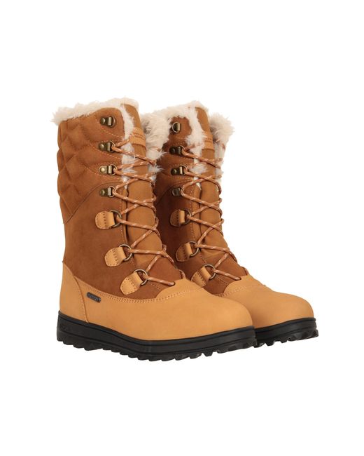 Mountain Warehouse Brown 'Vostock' Snow Boots Leather Waterproof Breathable Hiking Shoes for men