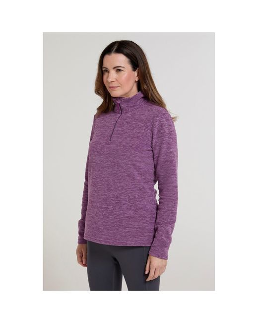 Mountain Warehouse Purple Ladies Snowdon Melange Fleece Top (Dusky) Material_Synthetic