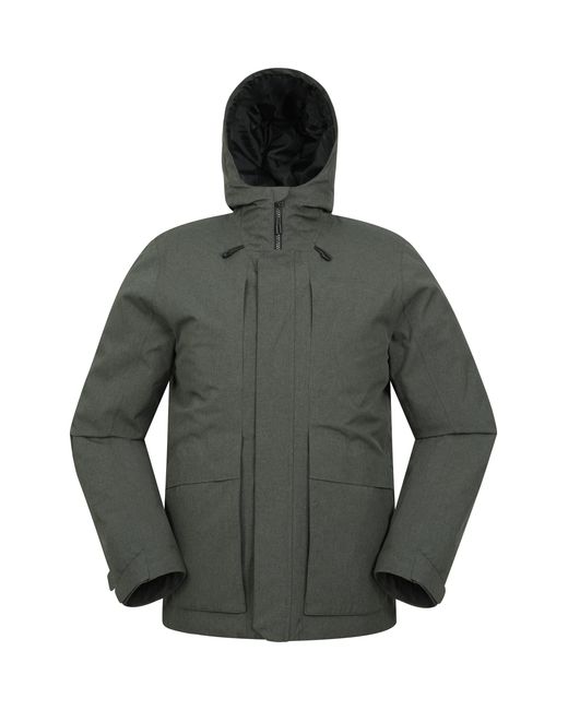 Mountain Warehouse Brown 'Tempest' Padded Jacket With Front Pockets Waterproof Warm Coat for men