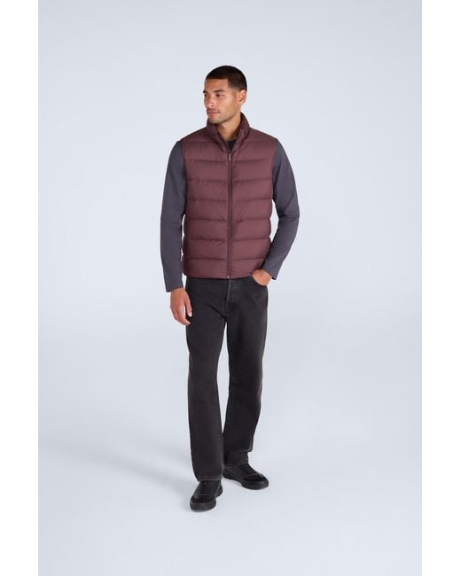 Mountain Warehouse Purple Lightweight Down Gilet Comfy Water Resistant Sleeveless Body Warmer Jacket Polyamide for men