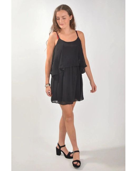 ASOS Black Chiffon Layered Strappy Dress