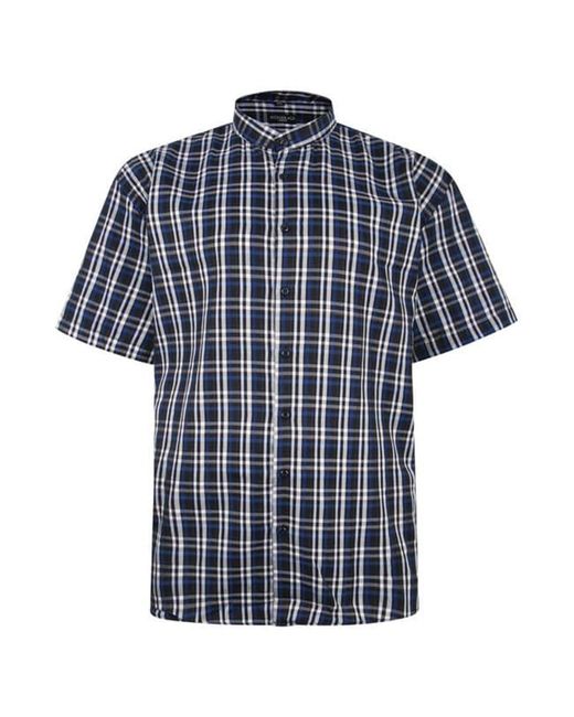 Fitzgerald London Blue Fitz Gerald Big Size Casual Short Sleeve Cotton Checked King for men
