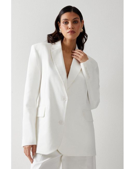 Warehouse White Premium Oversized Singe Breasted Blazer