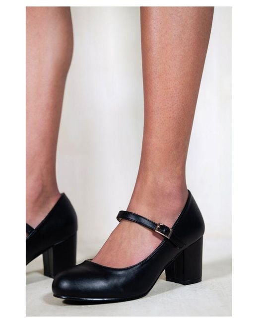 Where's That From White Araceli Block Heel Mary Jane Pumps