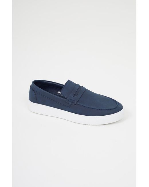 Brave Soul Blue 'Lisbon' Faux Suede Loafers for men