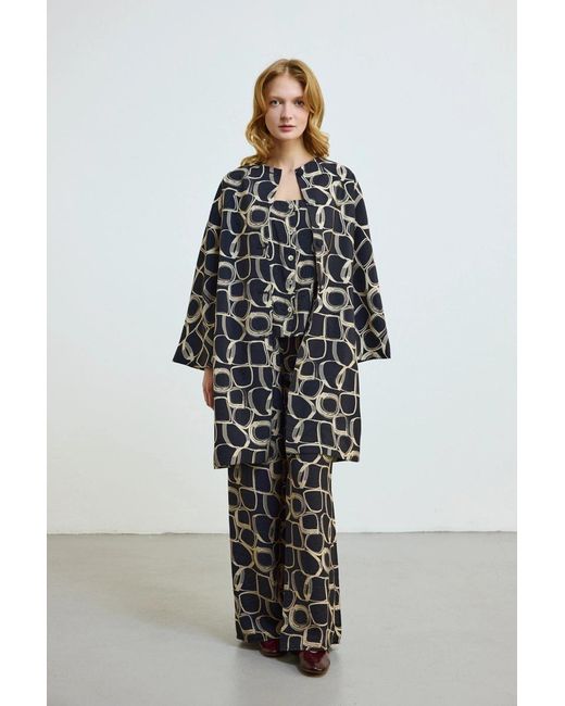 GUSTO White Printed Coat