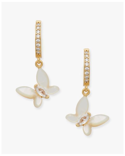 Kate Spade White Social Butterfly Huggies