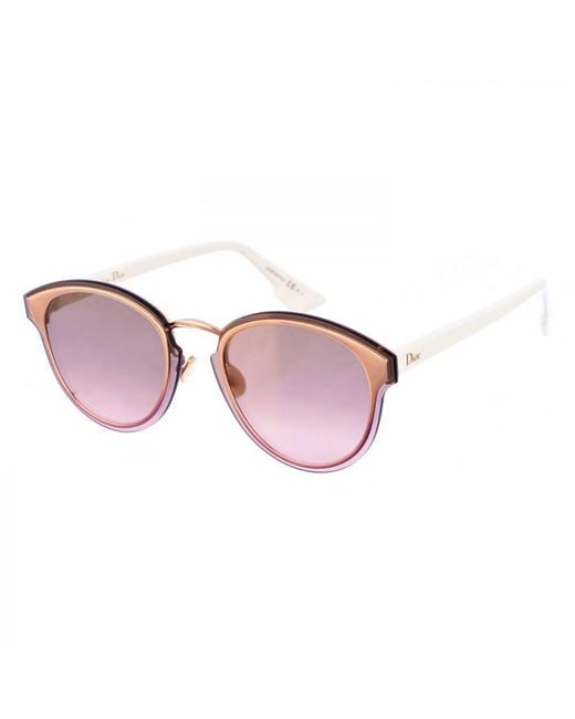 Dior Pink Nightfall Oval-Shaped Metal Sunglasses