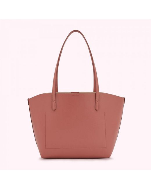 Lulu Guinness Pink Agate Small Ivy Leather Tote Bag