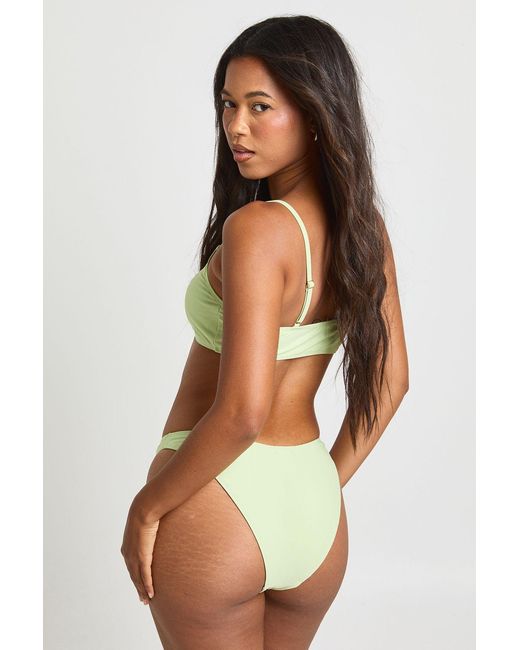 Boohoo Green Essentials Scoop Bikini Top