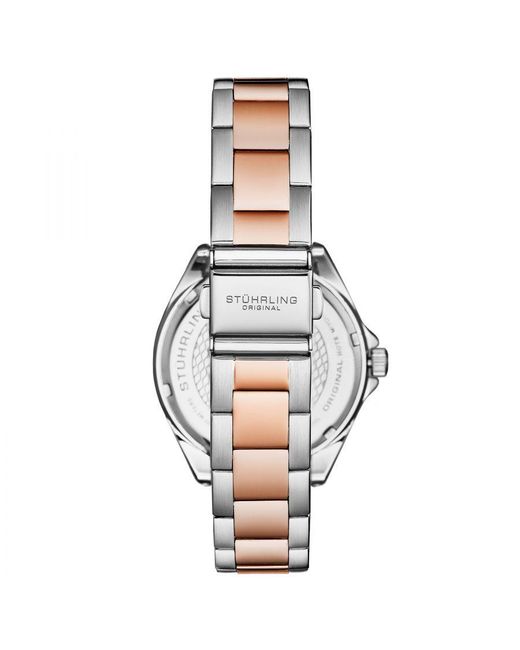 Stuhrling White The Dynasty 4025 Japanese Quartz Crystal Bezel 40Mm Watch