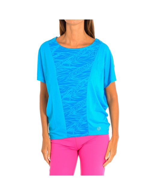 Zumba Blue Short-Sleeved Round Neck Sports T-Shirt Z1T00685