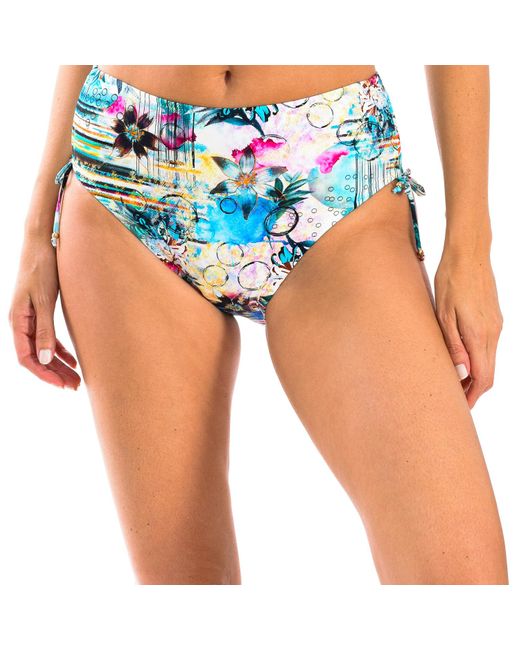 Ory Blue High Waisted Bikini Bottom W230258