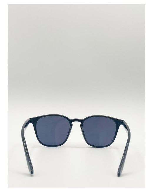 SVNX Blue Rounded Wayfarer Style Sunglasses for men