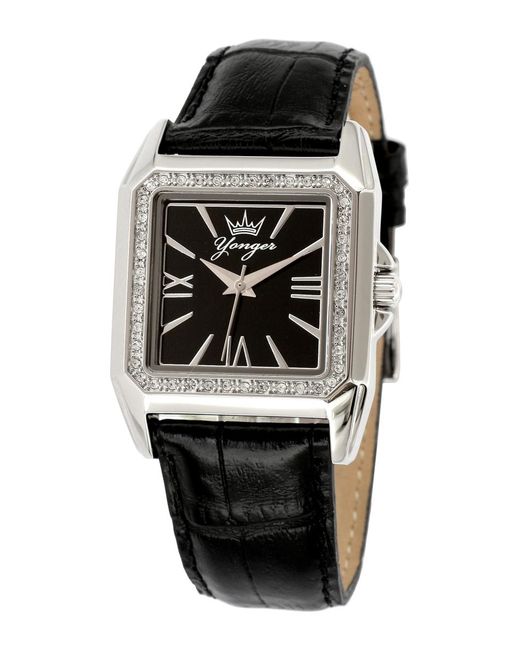 Yonger & Bresson Black And Dial Leather Watch