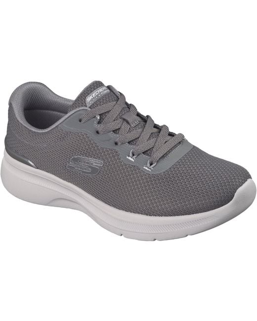 Skechers Gray Dynamight 3.0 Radiant Hour Textile Trainers