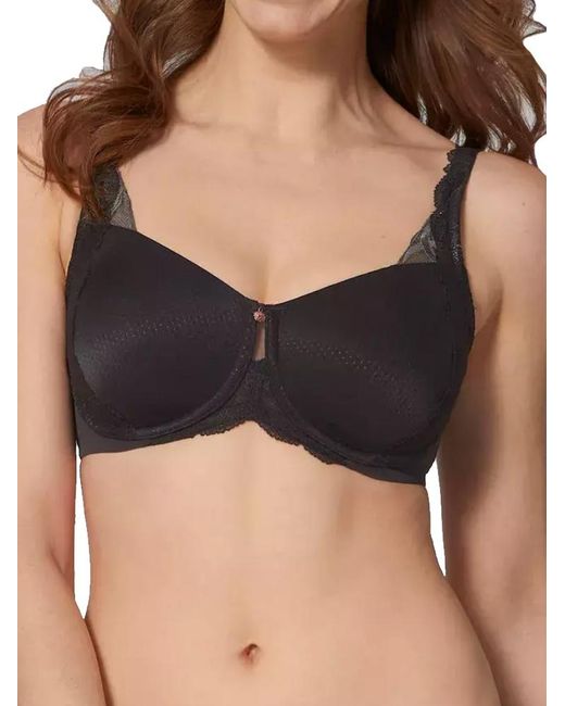 Triumph Black Lily Florale W01 Minimiser Bra