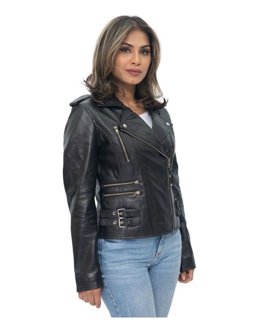 Infinity Leather Black Vintage Brando Biker Jacket-Orlando