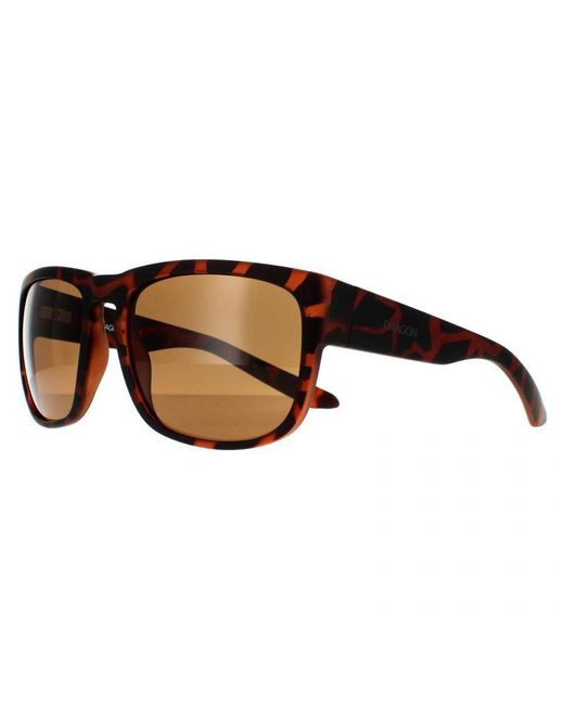 Dragon Brown Square Matte Tortoise Bronze Sunglasses for men