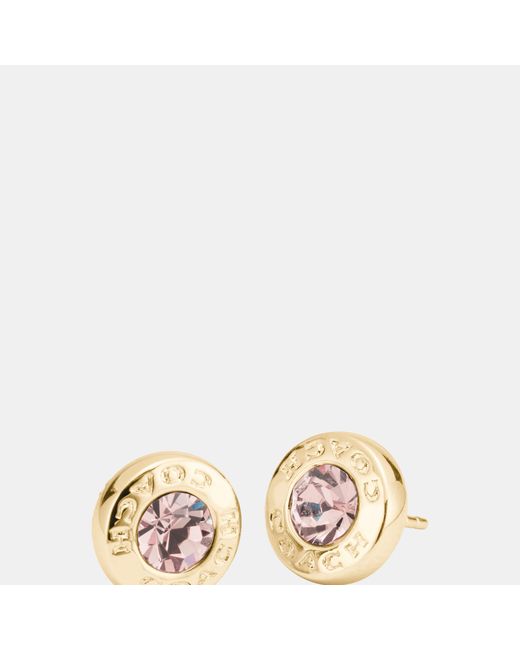 COACH Natural Stone Stud Circle Earrings