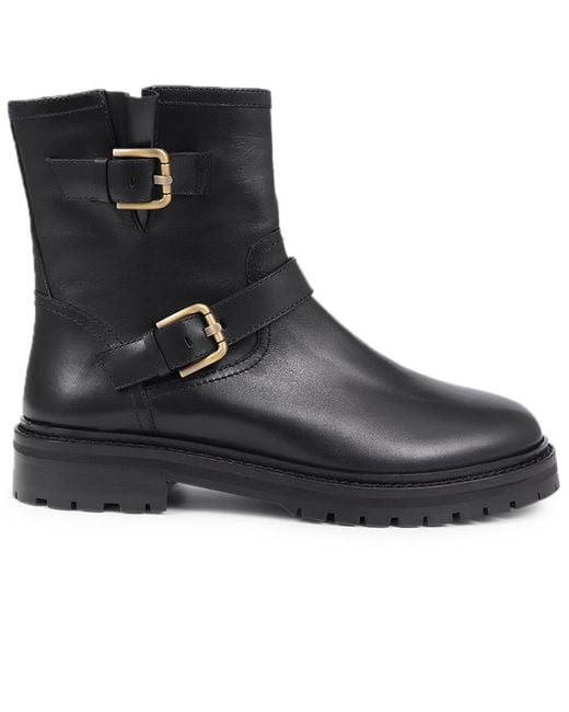 Jones Bootmaker Black Noosa Chunky Biker Boots