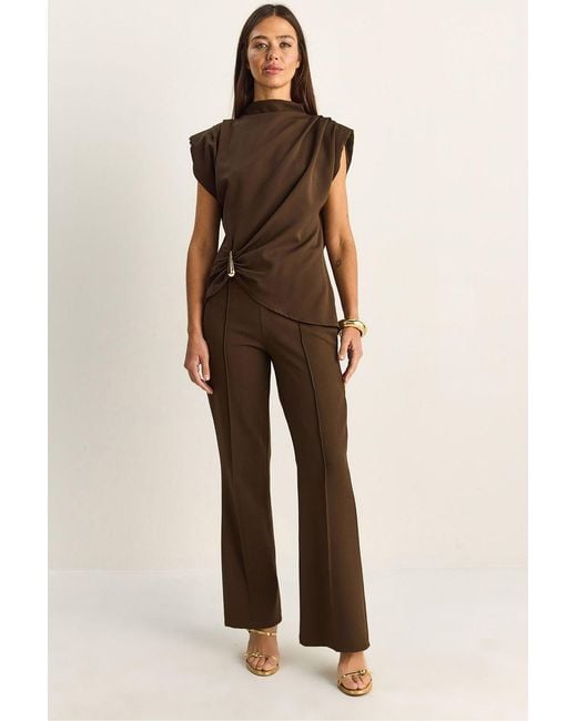 Bianco Lucci Multicolor High Waist Flare Leg Co-Ord Set
