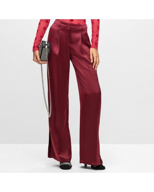 Boss Haroti-1 Regular-fit Broek Voor In Rood in het Red
