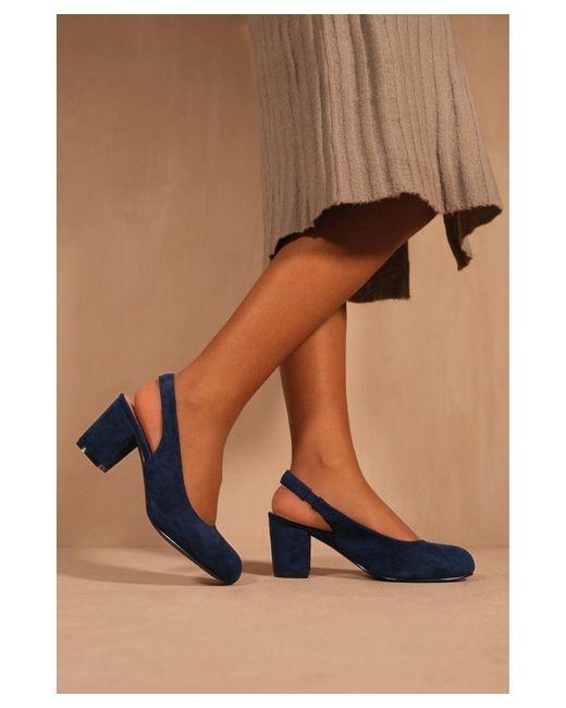 Where's That From Brown 'edith' Wide Fit Block Heel Slingback Shoes
