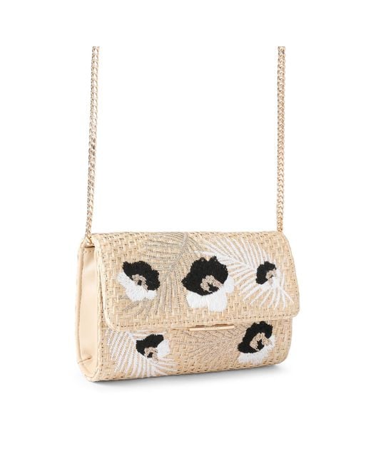 Carvela Kurt Geiger Natural Giorgia Flower Clutch Bag