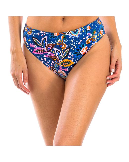 Ory Blue High Waisted Bikini Bottom W231357