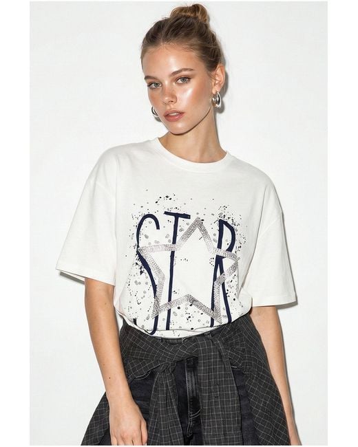 Bianco Lucci White Cotton T-Shirt
