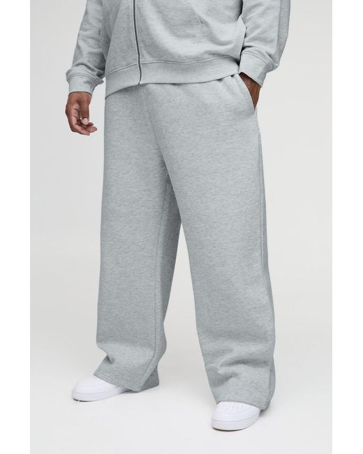 BoohooMAN Gray Plus Straight Leg Basic Joggers for men