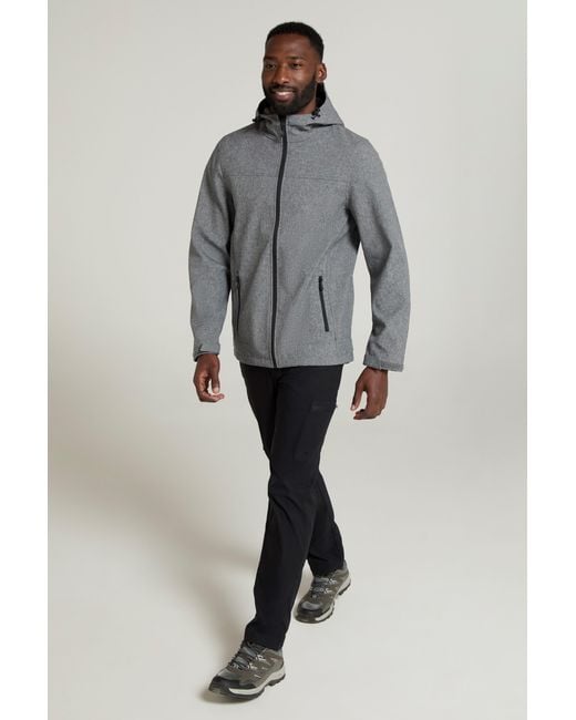 Mountain Warehouse Gray 'Reykjavik' Textured Softshell Jacket Water Resistant Breathable Activewear for men