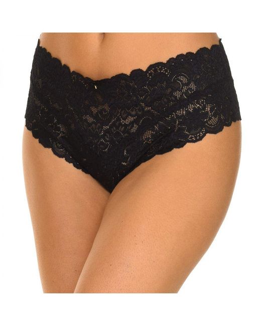 Guess Black Lace Panties With Breathable Fabric O77e04pz00a Woman
