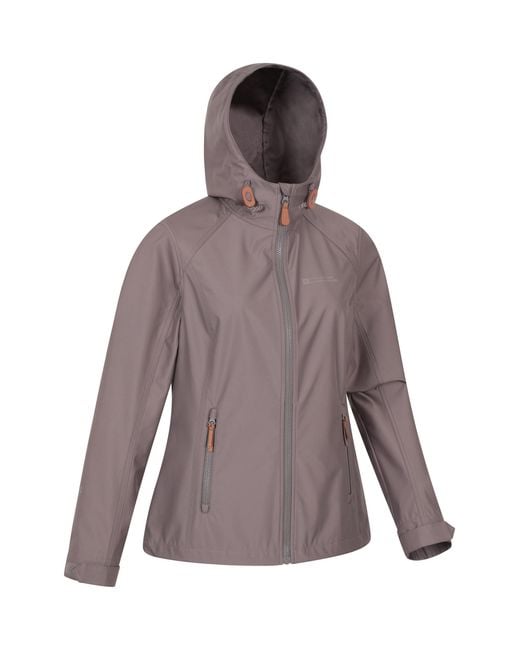 Mountain Warehouse Purple 'Iona' Softshell Jacket With Multiple Pockets Water Resistant Casual Everyday Coat