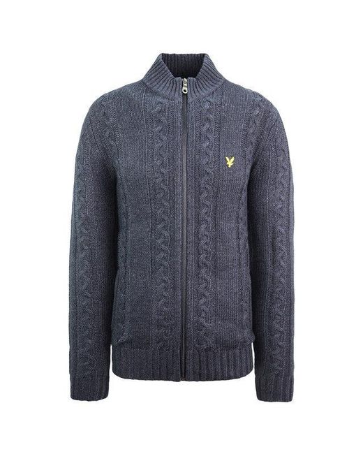 Lyle & Scott Blue Cable Knit Sweater Wool for men