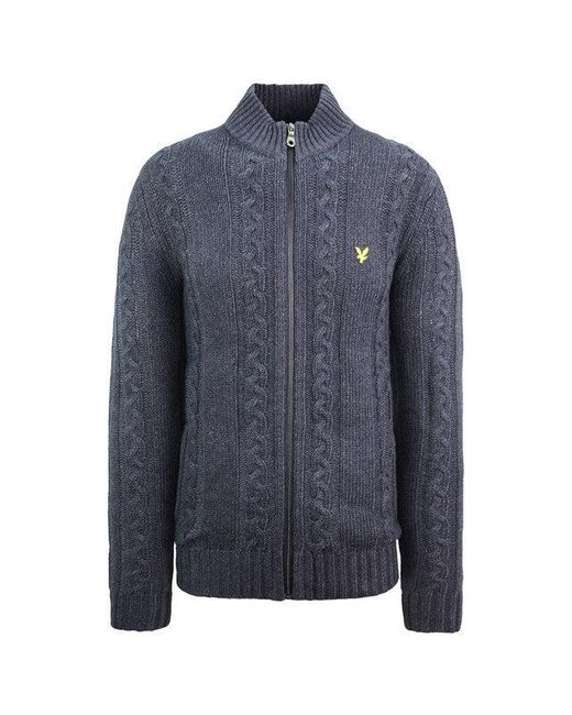 Lyle & Scott Blue Cable Knit Sweater Wool for men